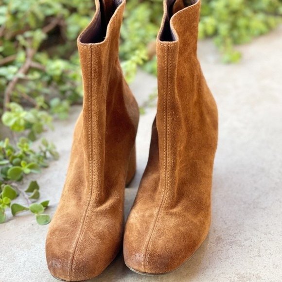 Free People Cecile Block Heel Suede Booties - Picture 2 of 5